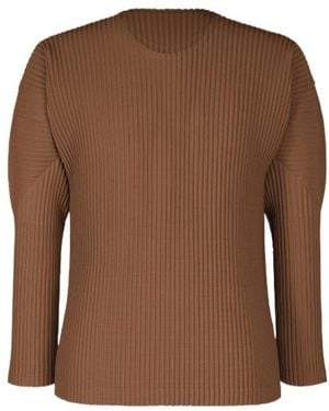Homme Plissé Issey Miyake Colour Pleats 2 Pleated Long-Sleeve T-Shirt - Brown