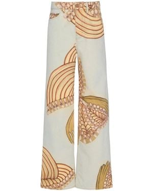 Ulla Johnson Jeans Rectos Mid Rise - Natural