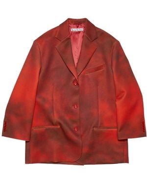 Acne Studios Logo Single-Breasted Blazer - Red
