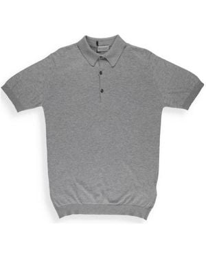 John Smedley Adrian Fine Knit Polo Shirt - Grey