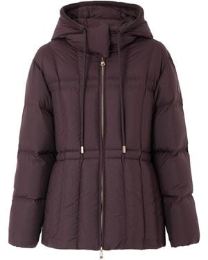 Moncler Estom Hooded Quilted Down Jacket - Purple