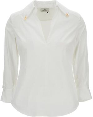 Elisabetta Franchi Deep V-Neck Shirt - White