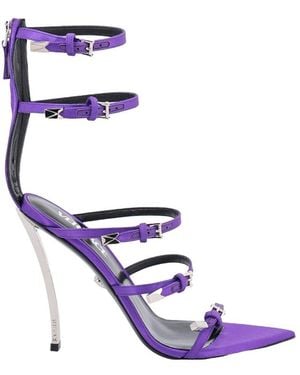 Versace Pin-Point Buckle-Strap Fastened Sandals - Blue