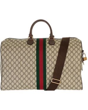Gucci Large Ophidia Gg Supreme Carry-On Bag - Brown