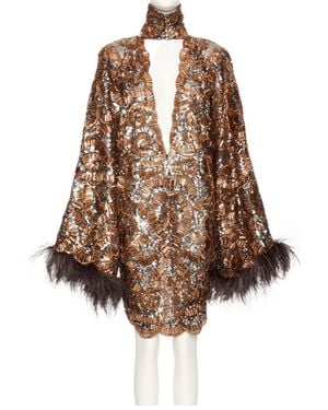 Valentino Long-Sleeved Dress - Brown