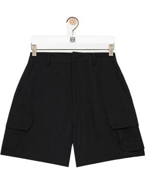 Loewe Logo Patch Cargo Shorts - Black