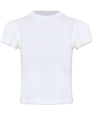 Vetements Logo Detailed Cut-Sleeve T-Shirt - White