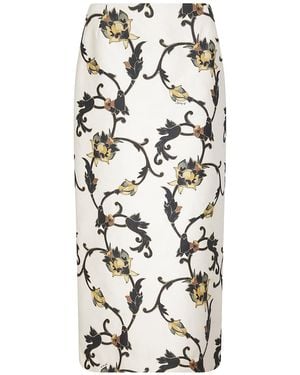 La DoubleJ La Doublej Floral Print Pencil Skirt - White