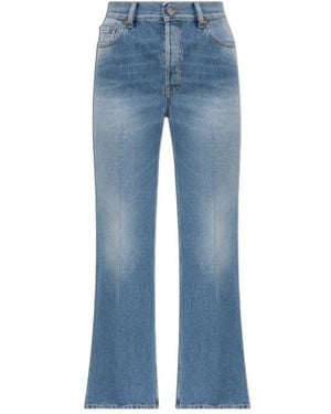 Gucci Cropped Flared Denim Jeans - Blue
