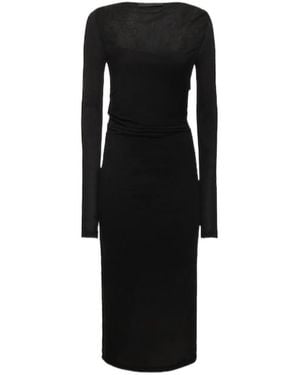 Helmut Lang Plain Weave Mid-Length Dress - Black