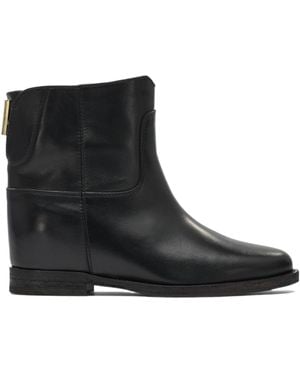 Via Roma 15 Round-Toe Ankle Boots - Black