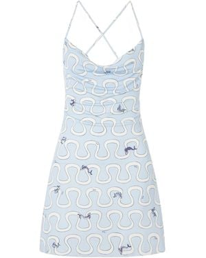 PUCCI Printed Satin Dress - Blue