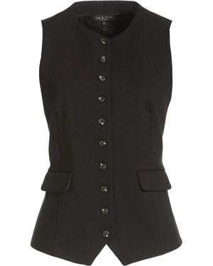 Rag & Bone Herringbone Elastic Waistcoat - Black
