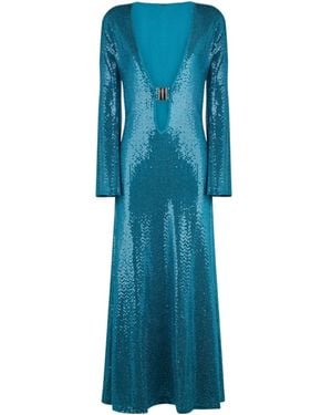 Dodo Bar Or Julie Sequin-Embellished Long Dress - Blue