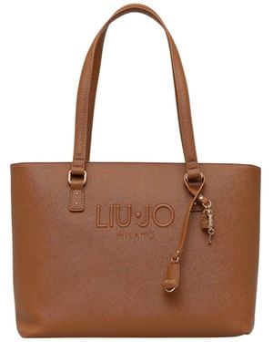 Liu Jo Embossed Padlock Shoulder Bag - Brown