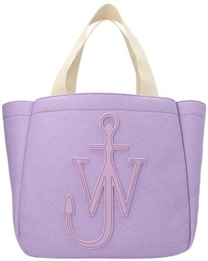 JW Anderson Jw Anderson Logo-Patch Top Handle Bag - Purple