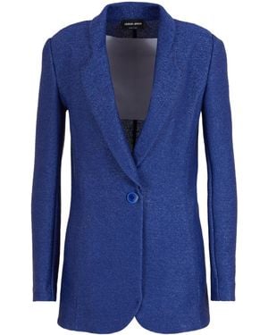 Giorgio Armani Patterned-Jacquard Blazer - Blue