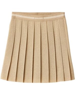 Miu Miu Lamé Mini-Skirt - Natural