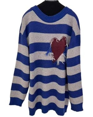 we11done Striped Sweater - Blue