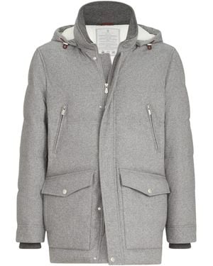 Brunello Cucinelli Hooded Padded Coat - Grey