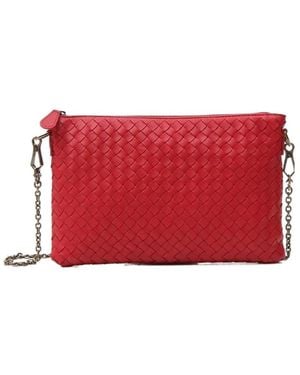 Bottega Veneta Woven Crossbody Bag - Red