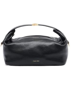 Calvin Klein Andy Small Leather Shoulder Bag - Black