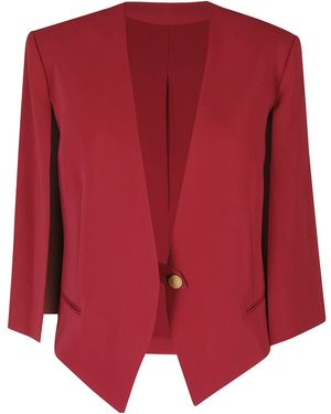Alberta Ferretti Long-Sleeve Blazer - Red