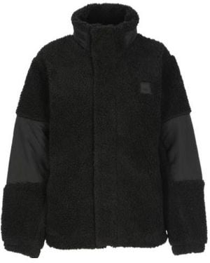 Rains Logo Detailed High Neck Jacket - Black