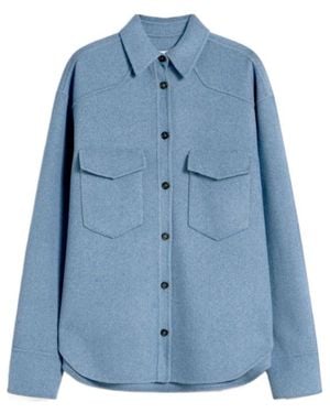 Sportmax Oversized Pure Wool Shirt - Blue