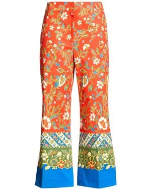 Tory Burch Straight Floral Trousers - Orange