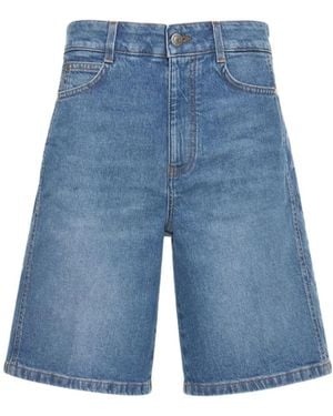 Stella McCartney Logo Denim Shorts - Blue