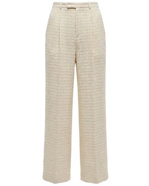 Gucci Wide Leg Tweed Pants - White