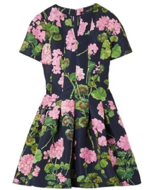 Oscar de la Renta Floral Printed Dress - Green