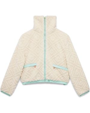 CASABLANCA Textured Zip-Up Jacket - White