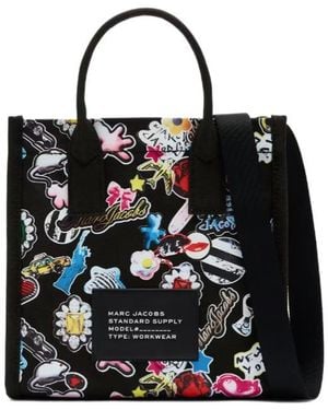 Marc Jacobs Medium Sticker Print Canvas Standard Supply Tote - Black