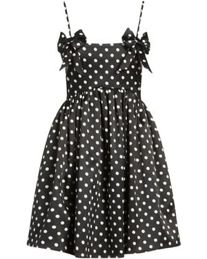 Ganni Polka Dot Balloon Dress - Black