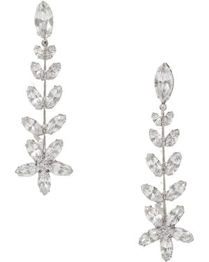 Jennifer Behr Rhodium-Plated Crystal Earrings - White