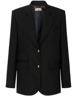 Elisabetta Franchi Pinstriped Jacket - Black