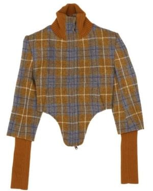 Vivienne Westwood Checked Knitted Jacket - Brown