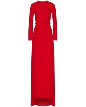 Valentino Belted Train Gown - Red