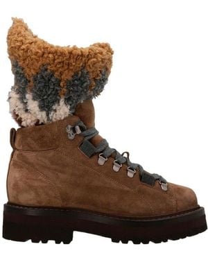 Brunello Cucinelli Lacing Ankle Boots - Brown