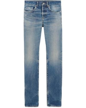 Saint Laurent Low-Rise Slim-Fit Jeans - Blue