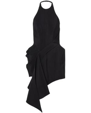 Mugler Asymmetric Ruffle Mini Dress - Black