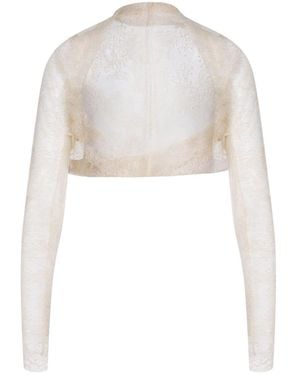 Alberta Ferretti Long Sleeve Laced Top - White