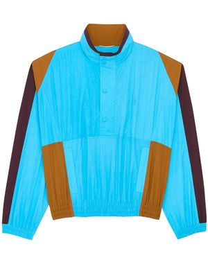 Saint Laurent Cassandre Color-Block Windbreaker - Blue