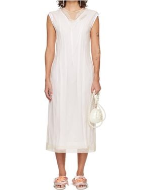 Simone Rocha Layered Lace Trim Dress - White