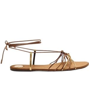 Saint Laurent Satin Flat Sandals - Multicolor