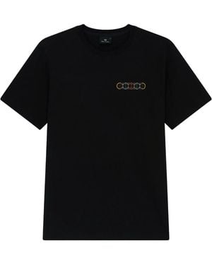 Paul Smith Overlapping Circles-Print T-Shirt - Black