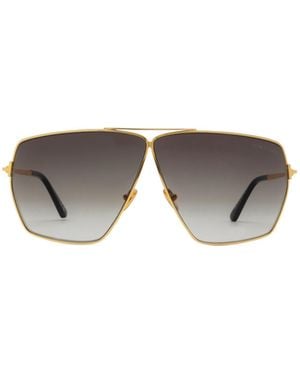 Tom Ford Logo Sunglasses - Metallic