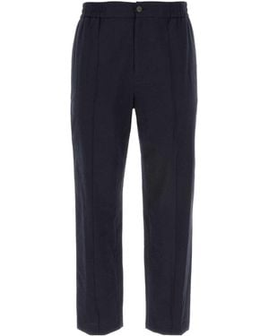 A.P.C. Button Detailed Straight Leg Trousers - Blue